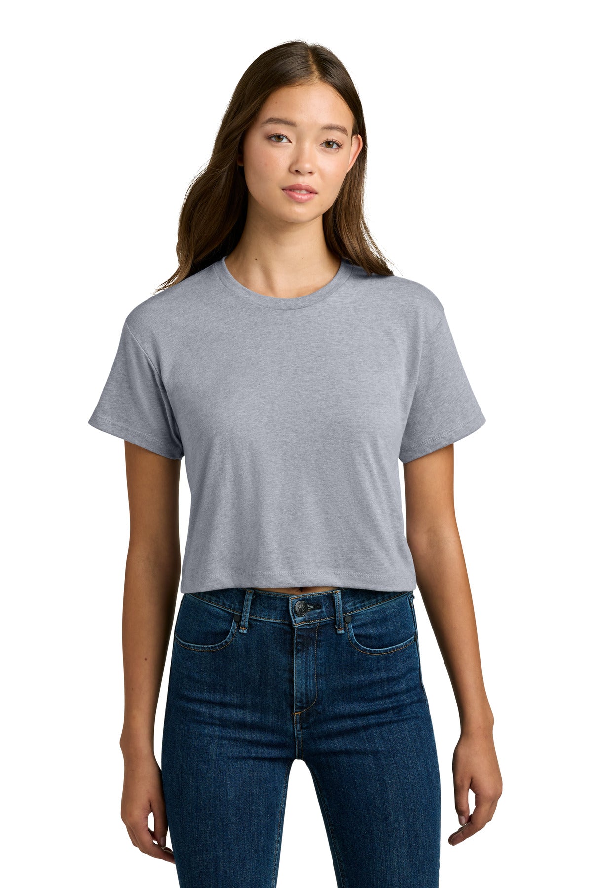 Next Level Apparel Women's Ideal Crop Top - Heather Gray