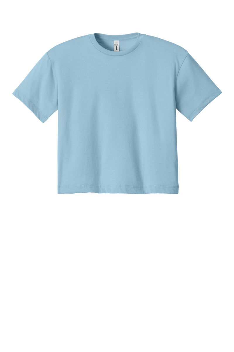 Next Level Apparel Women's Ideal Crop Top - Stonewash Denim