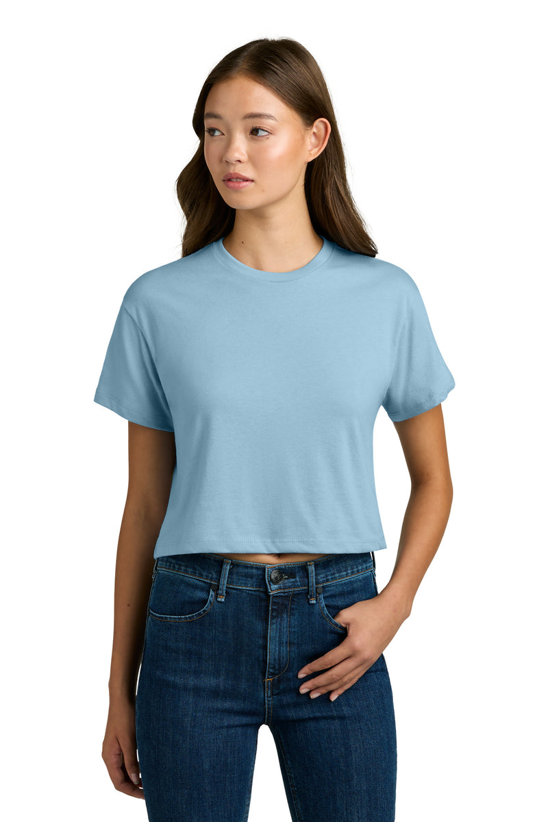 Next Level Apparel Women's Ideal Crop Top - Stonewash Denim