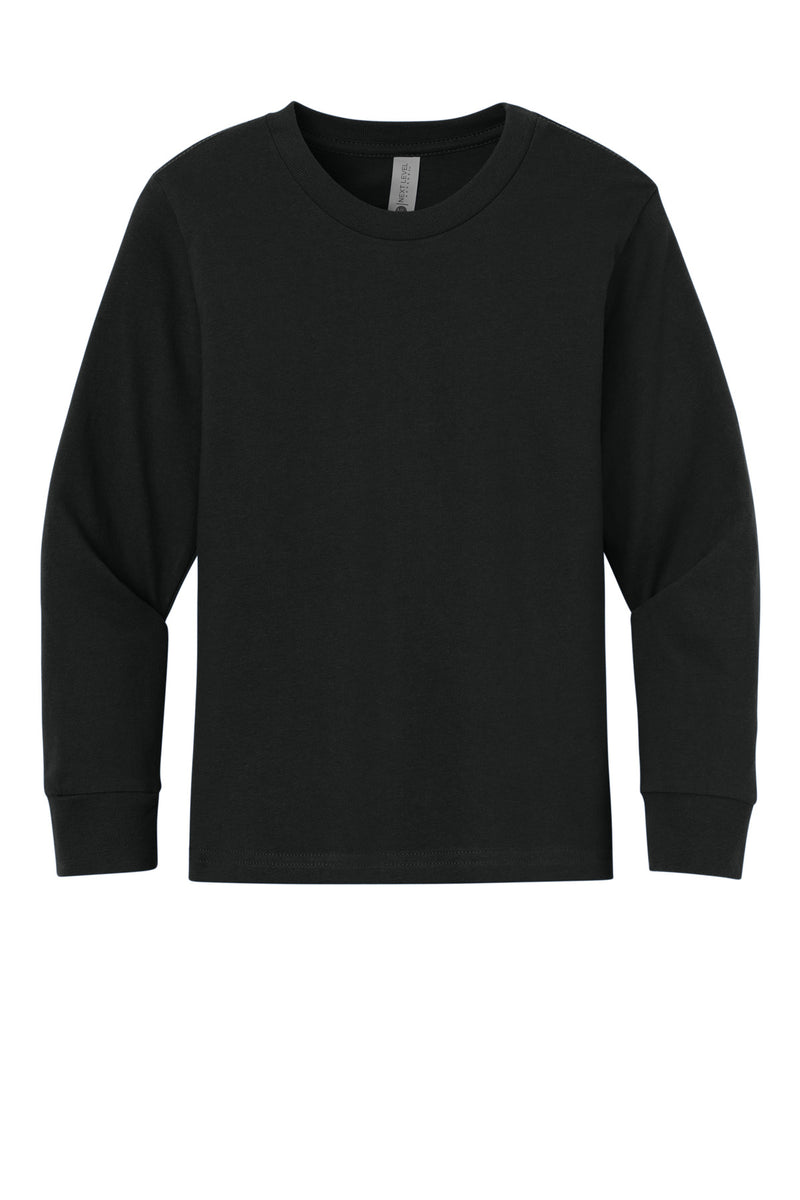 Next Level Apparel Youth Cotton Long Sleeve Tee - Black