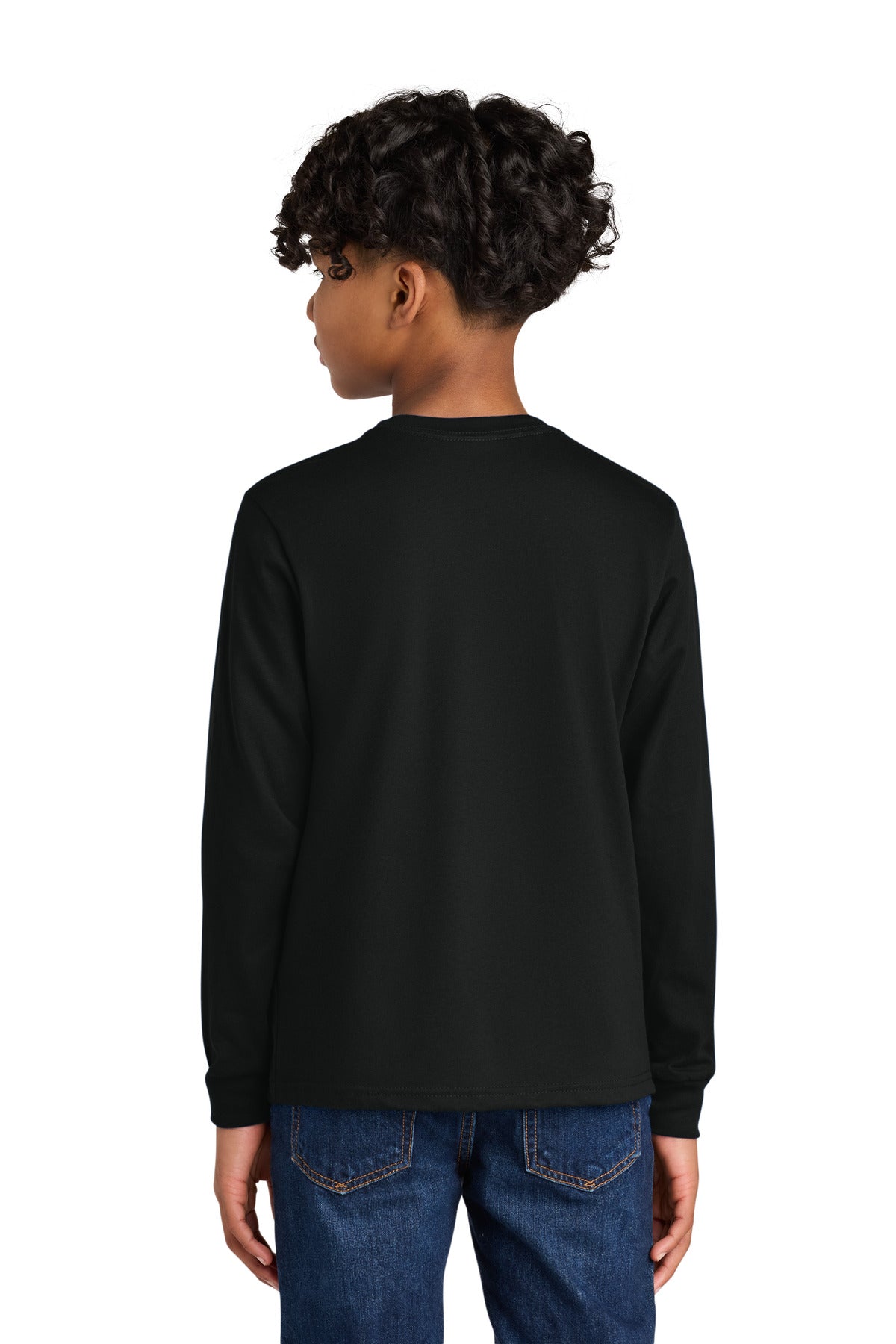 Next Level Apparel Youth Cotton Long Sleeve Tee - Black
