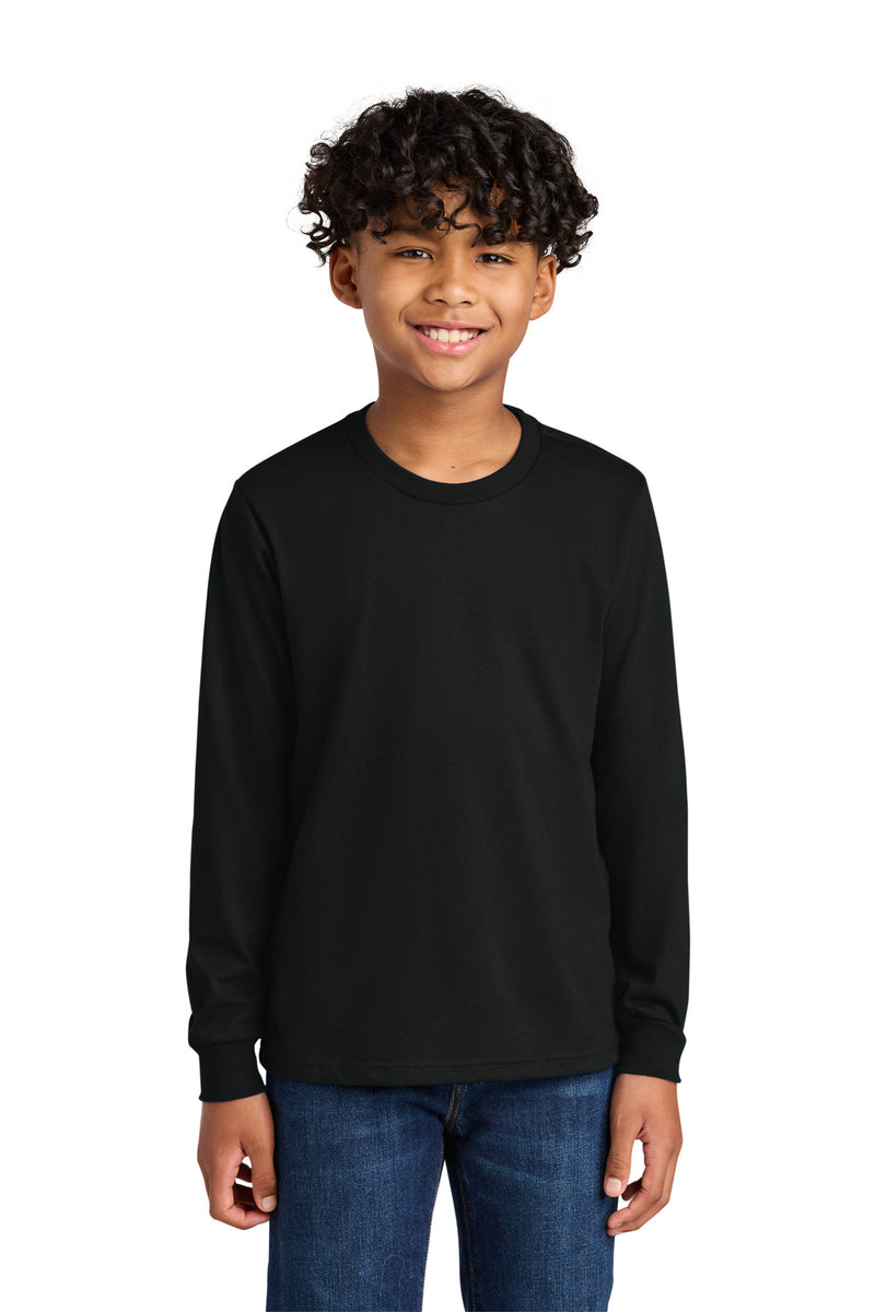 Next Level Apparel Youth Cotton Long Sleeve Tee - Black
