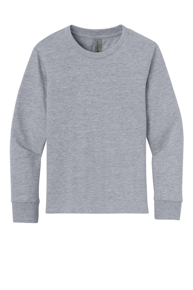 Next Level Apparel Youth Cotton Long Sleeve Tee - Heather Gray