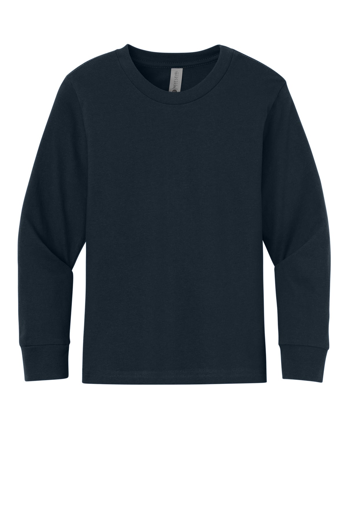 Next Level Apparel Youth Cotton Long Sleeve Tee - Midnight Navy