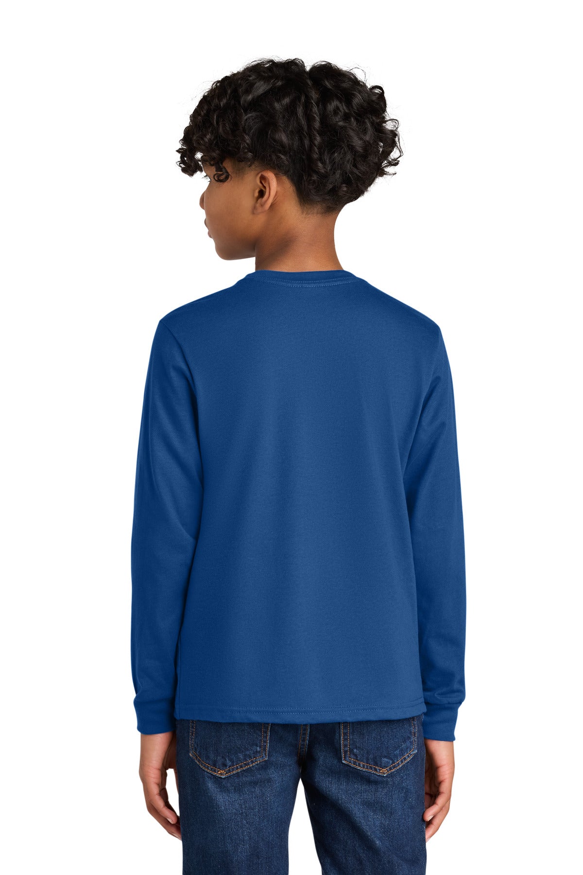 Next Level Apparel Youth Cotton Long Sleeve Tee - Royal