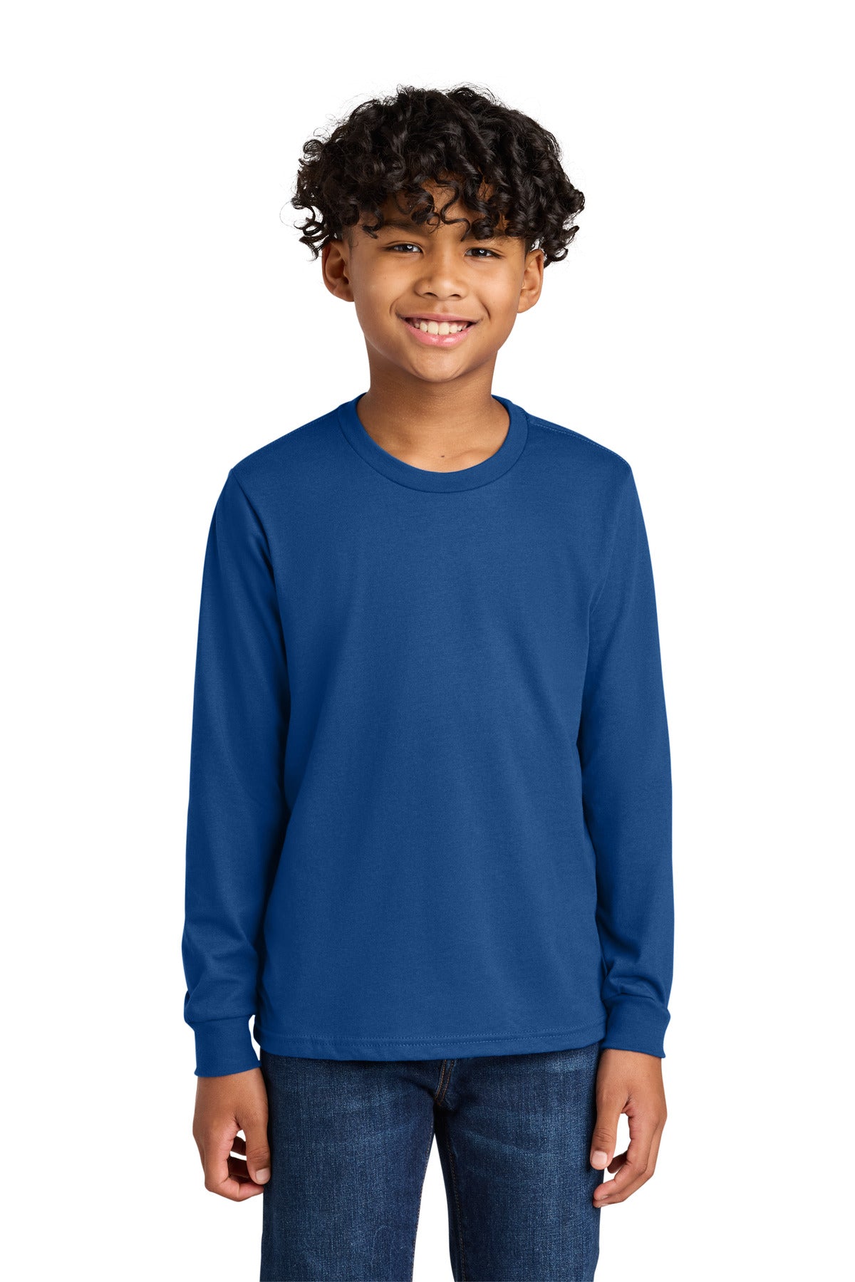 Next Level Apparel Youth Cotton Long Sleeve Tee - Royal