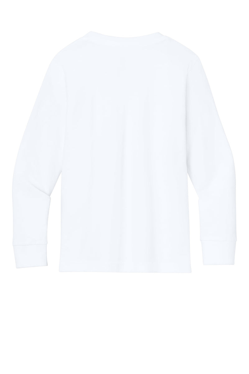 Next Level Apparel Youth Cotton Long Sleeve Tee - White