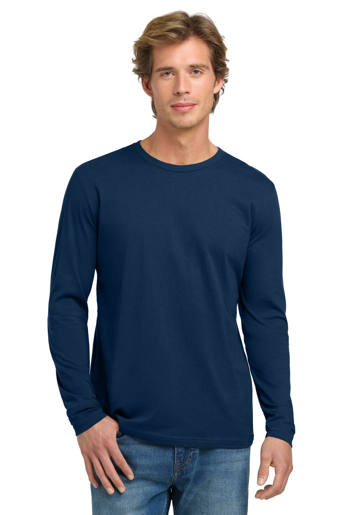 Next Level Apparel Cotton Long Sleeve Tee - Cool Blue