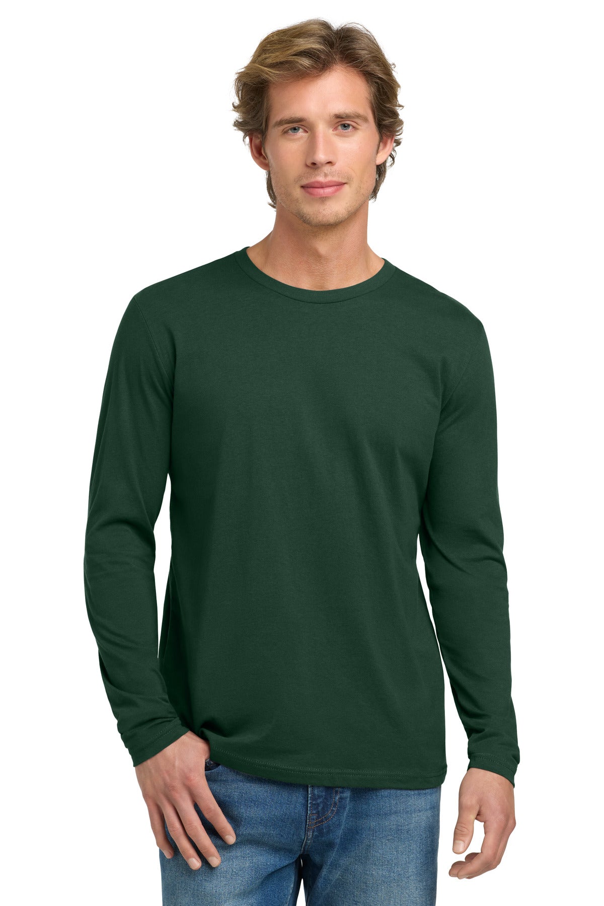 Next Level Apparel Cotton Long Sleeve Tee - Forest Green