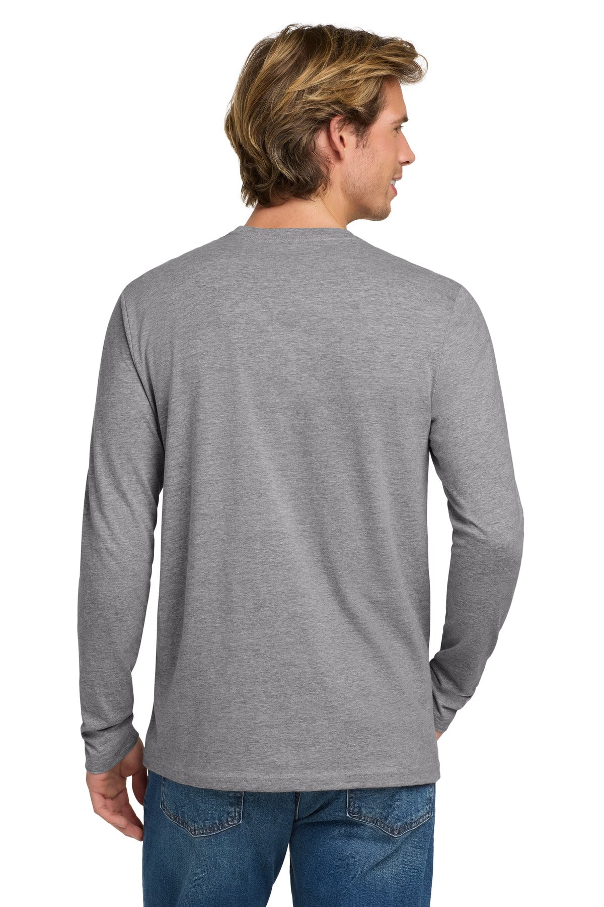 Next Level Apparel Cotton Long Sleeve Tee - Heather Gray