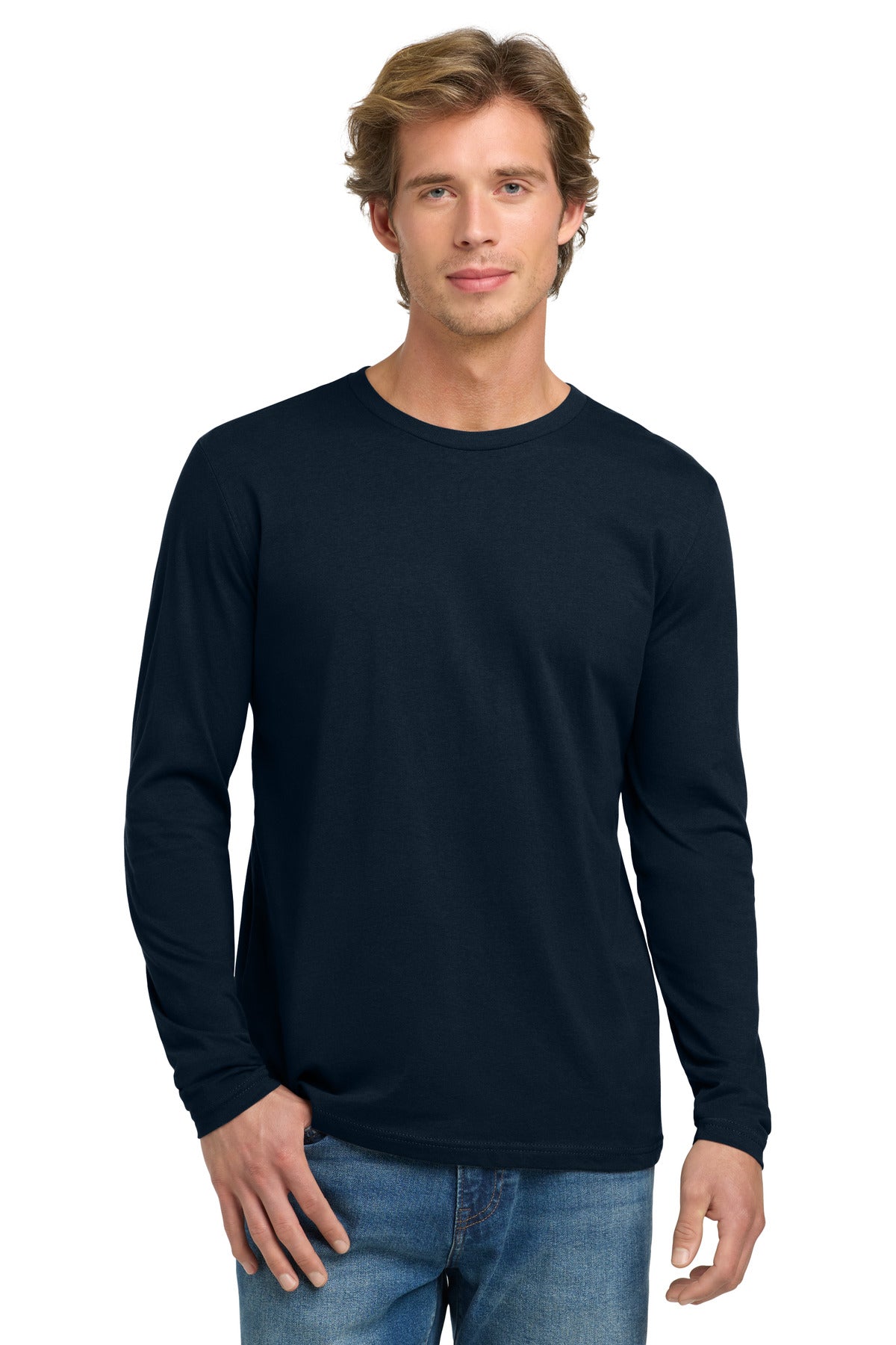 Next Level Apparel Cotton Long Sleeve Tee - Midnight Navy