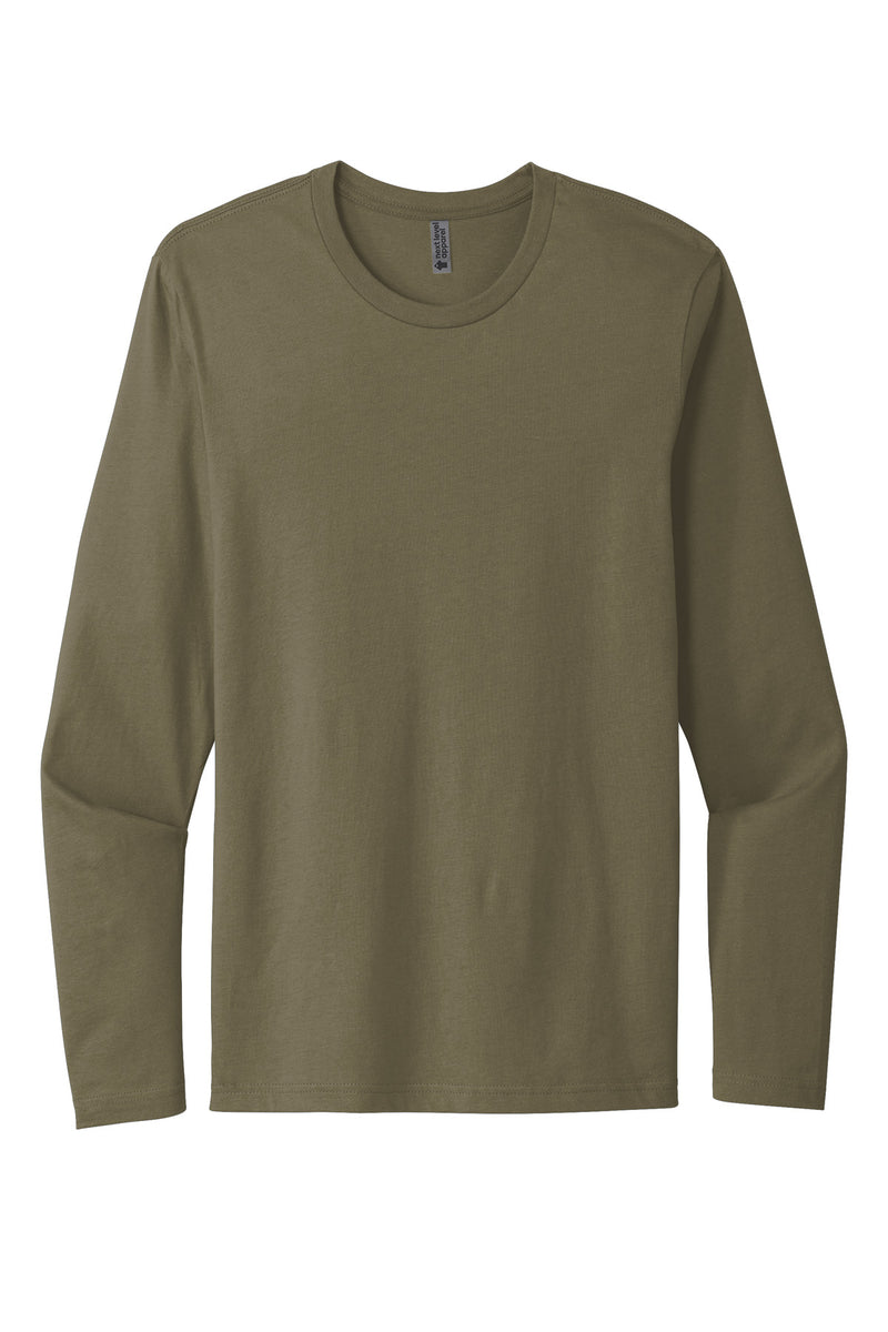 Next Level Apparel Cotton Long Sleeve Tee - Military Green