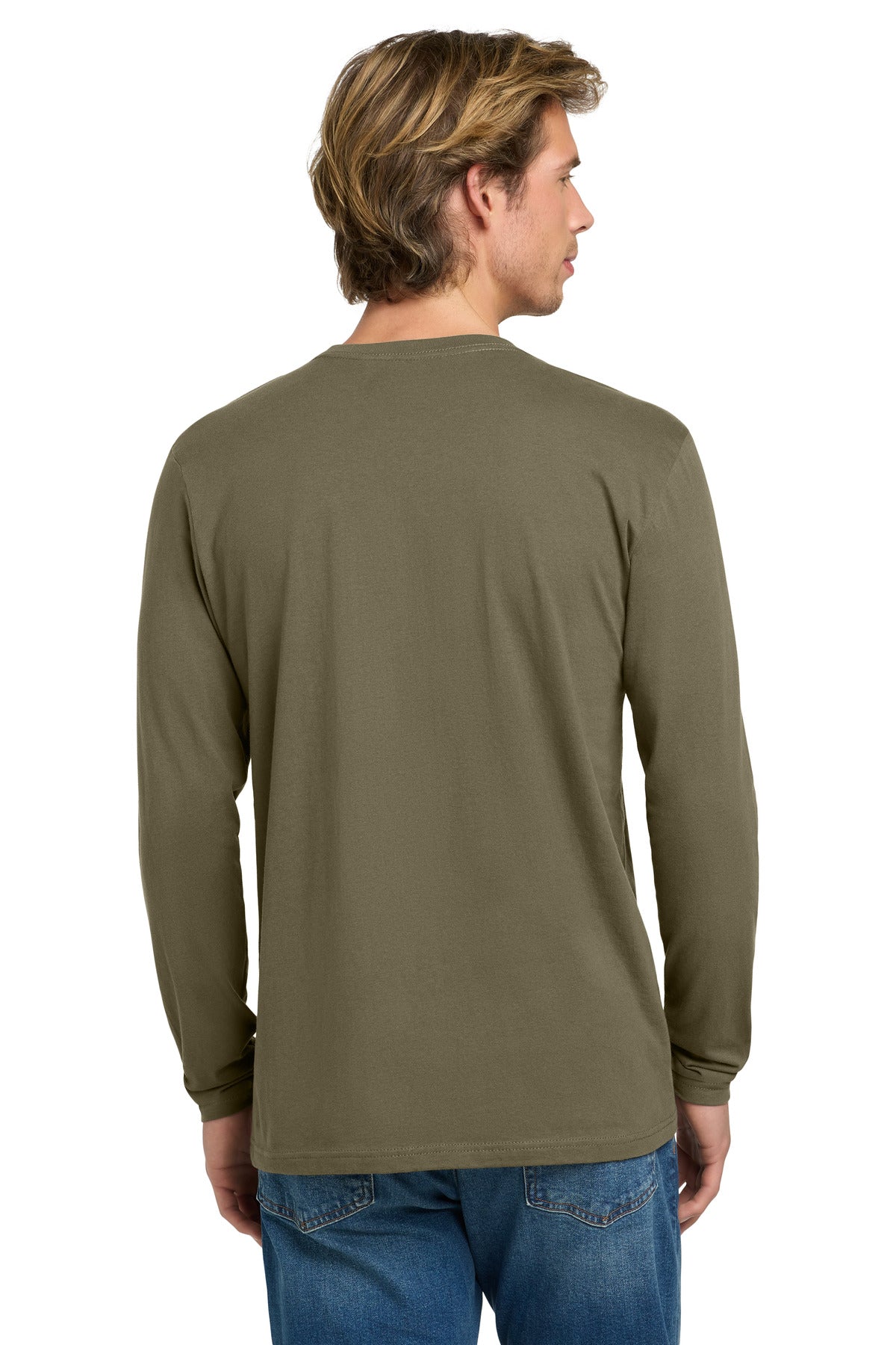 Next Level Apparel Cotton Long Sleeve Tee - Military Green