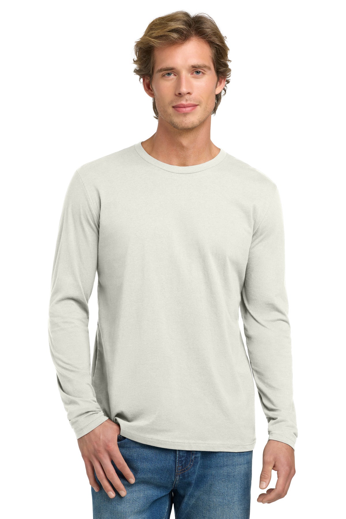 Next Level Apparel Cotton Long Sleeve Tee - Natural