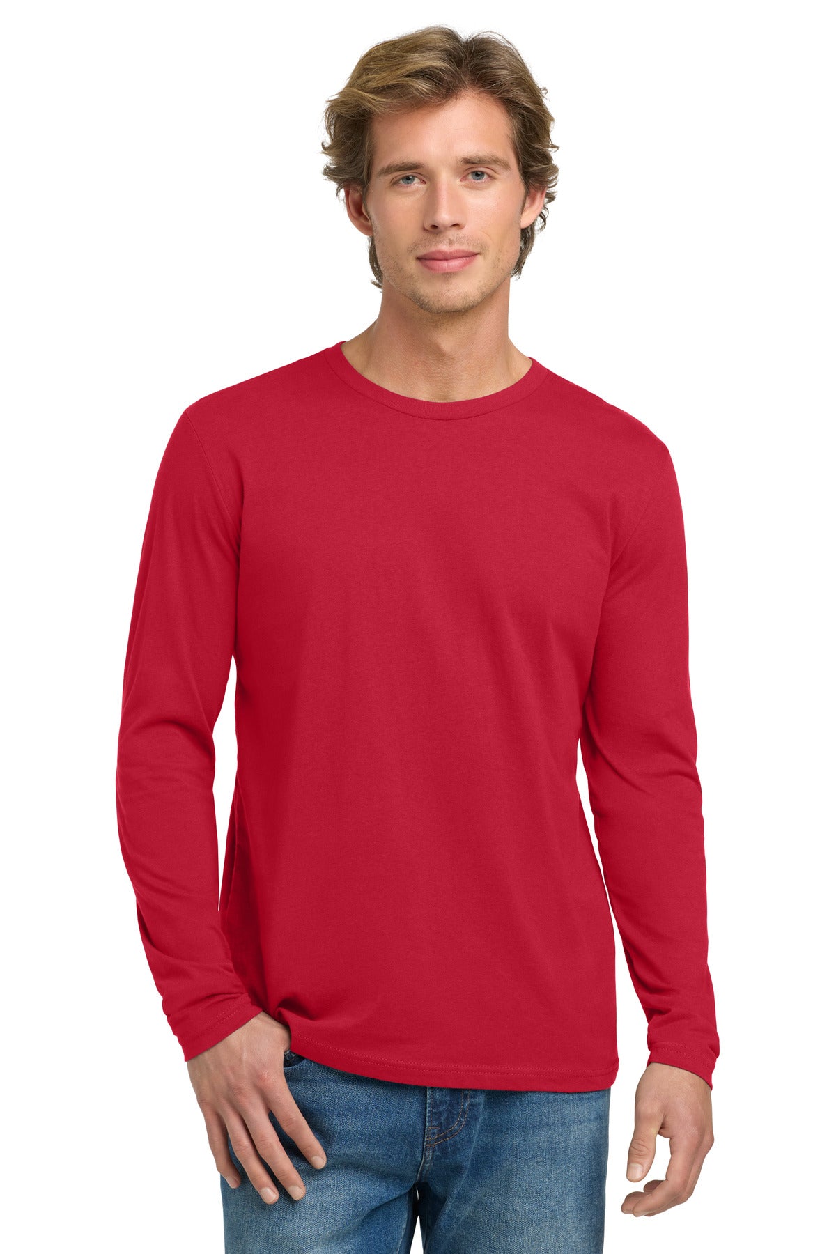 Next Level Apparel Cotton Long Sleeve Tee - Red