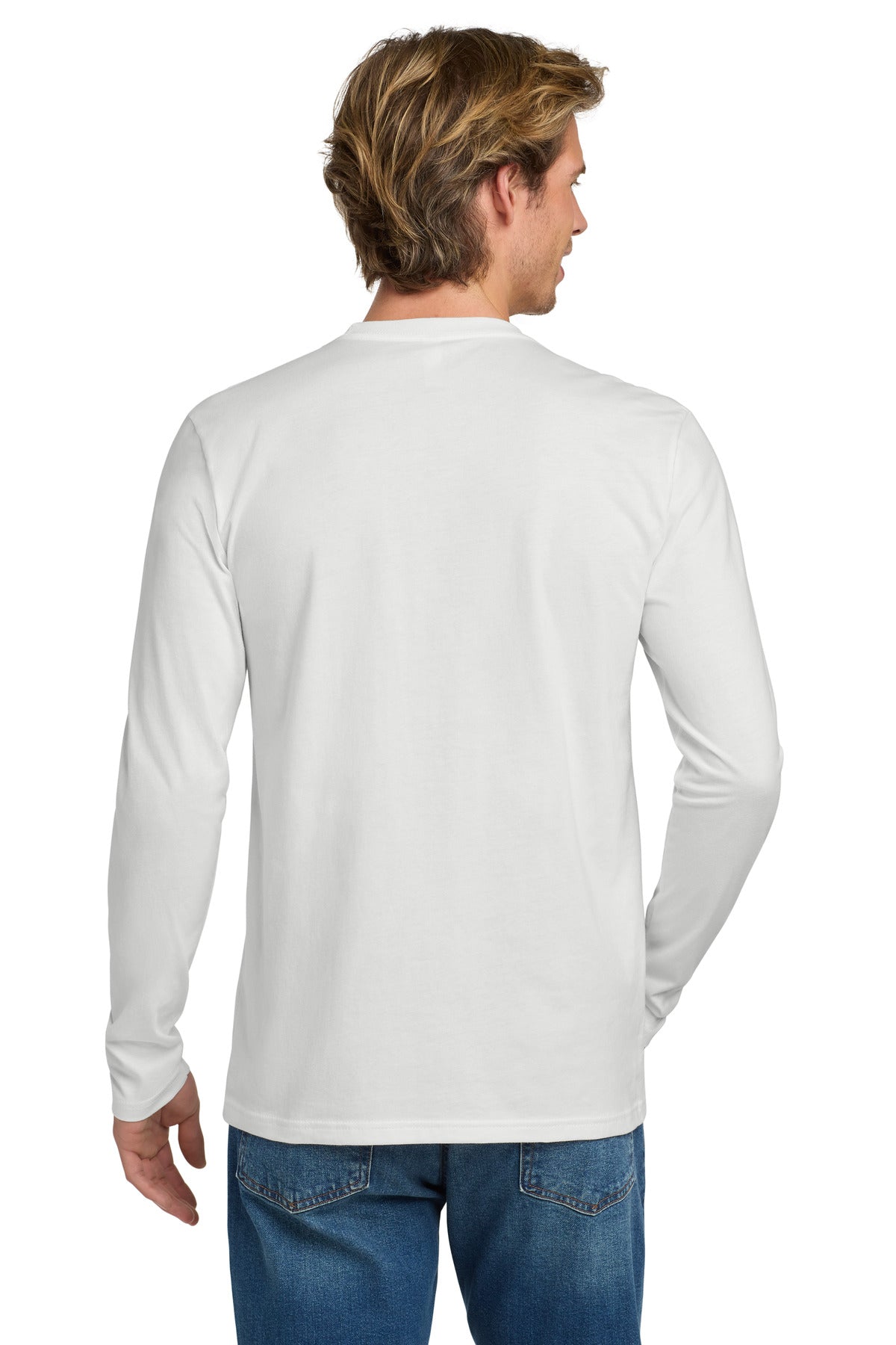 Next Level Apparel Cotton Long Sleeve Tee - White