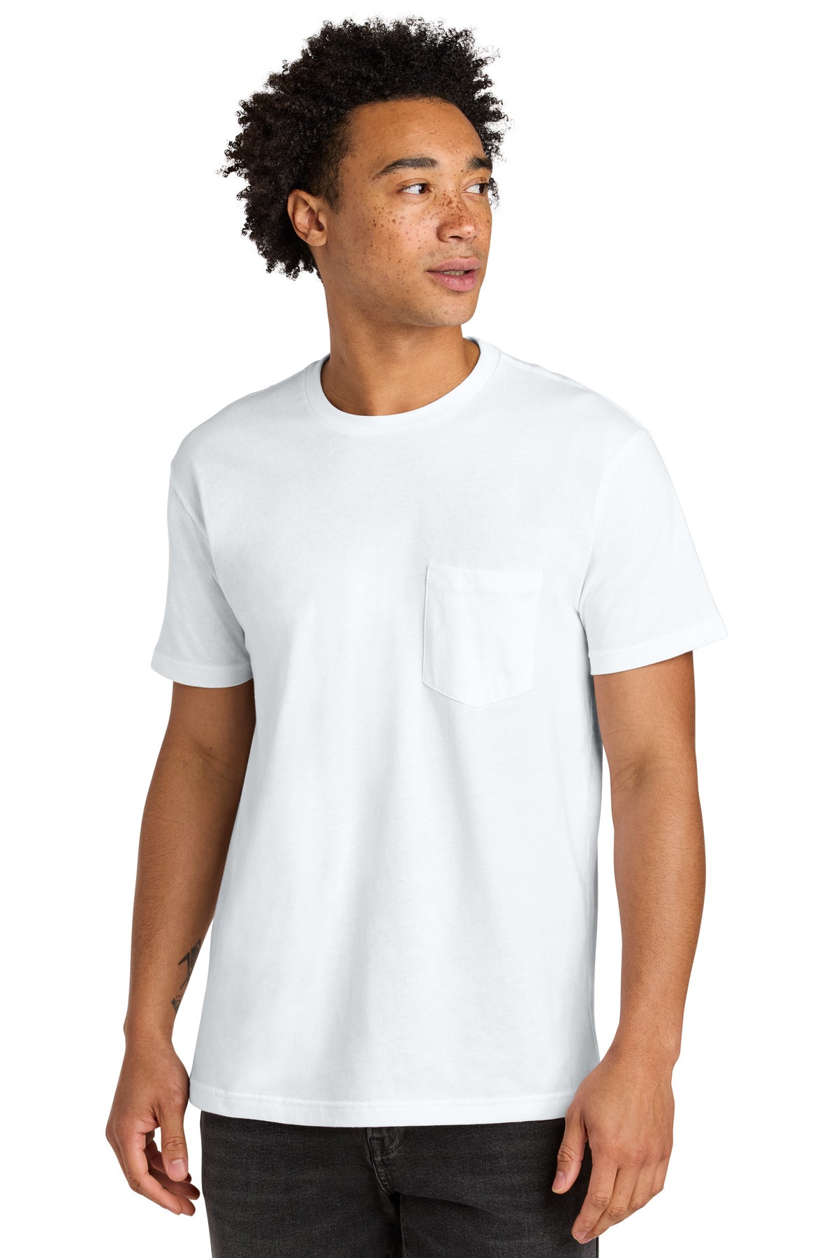 Next Level Apparel Cotton Pocket Tee - White