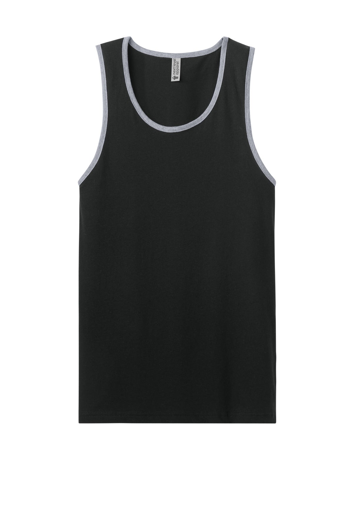 Next Level Apparel Cotton Muscle Tank - Black/ Heather Gray