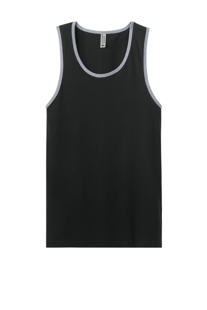 Next Level Apparel Cotton Muscle Tank - Black/ Heather Gray