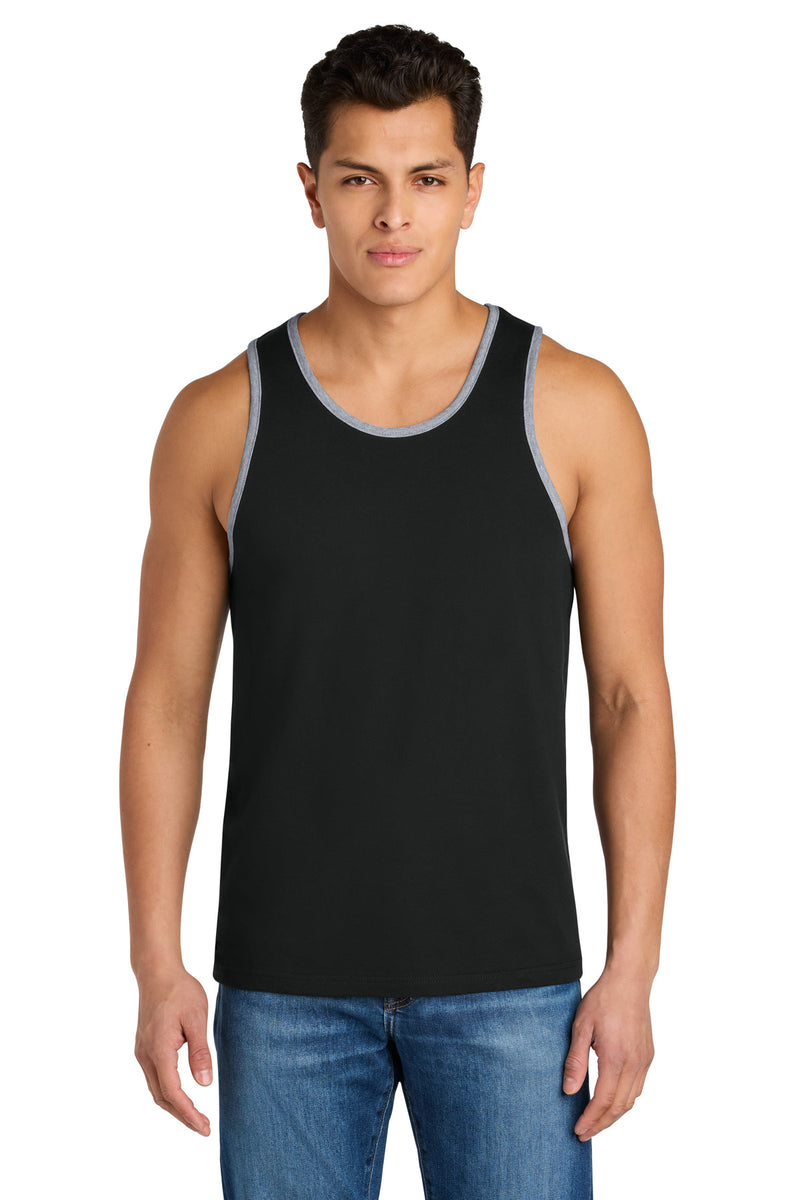 Next Level Apparel Cotton Muscle Tank - Black/ Heather Gray