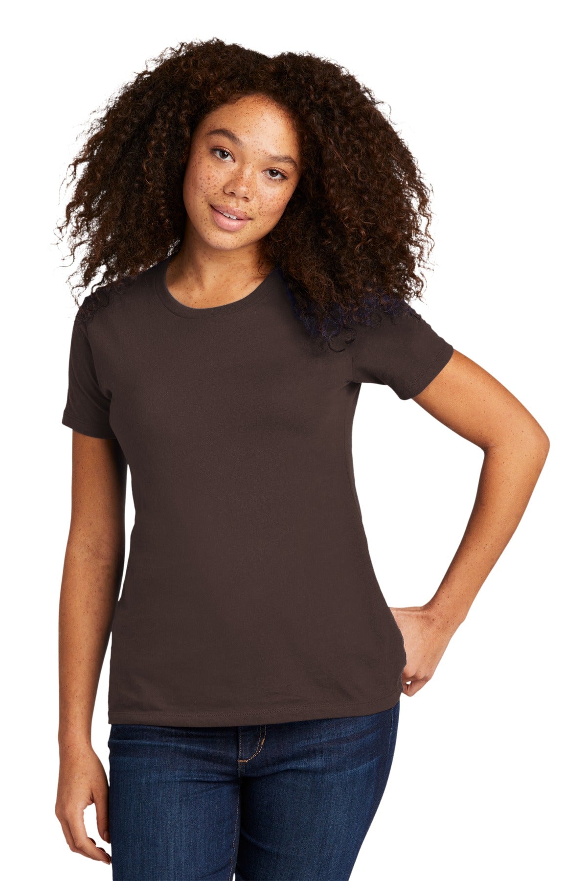 Next Level Apparel Women's Cotton Tee - DK Chocolate
