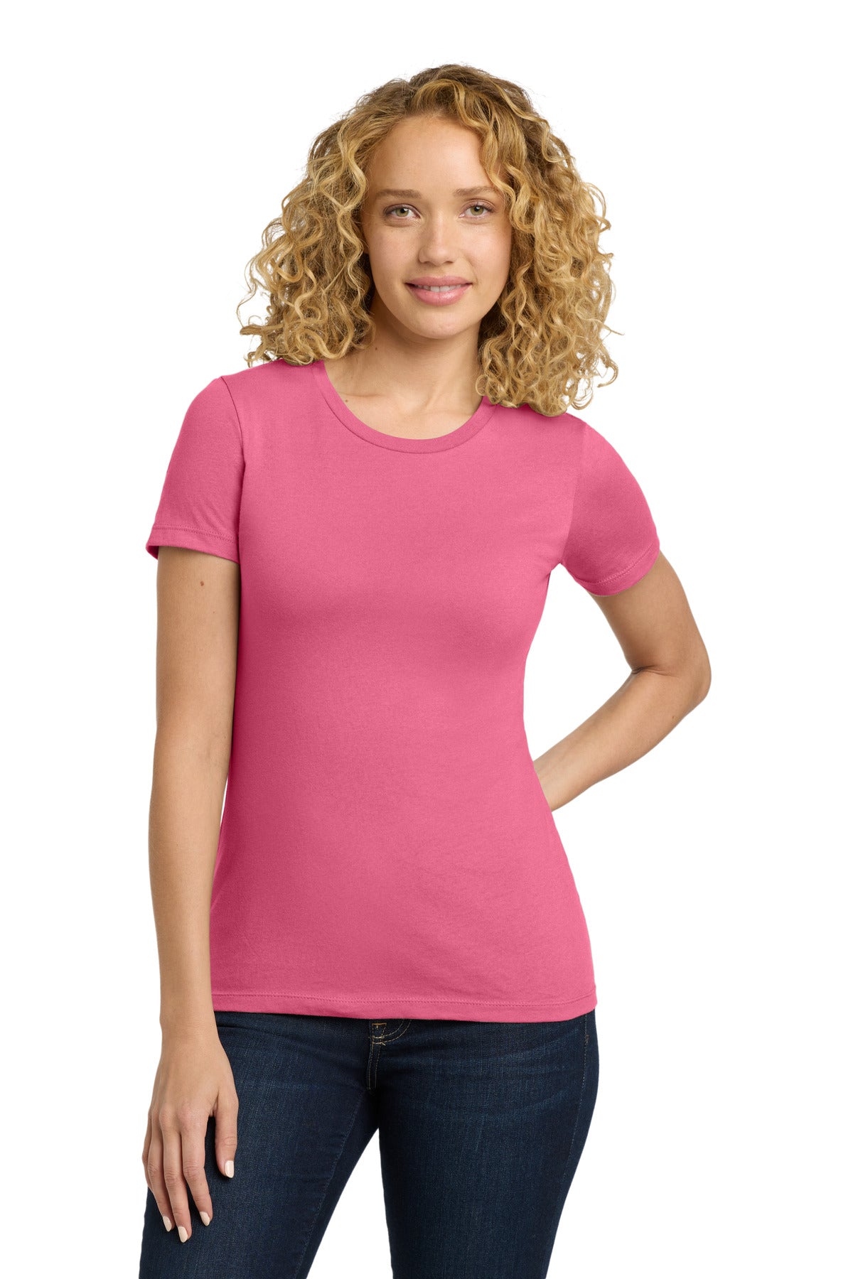Next Level Apparel Women's Cotton Tee - Hot Pink