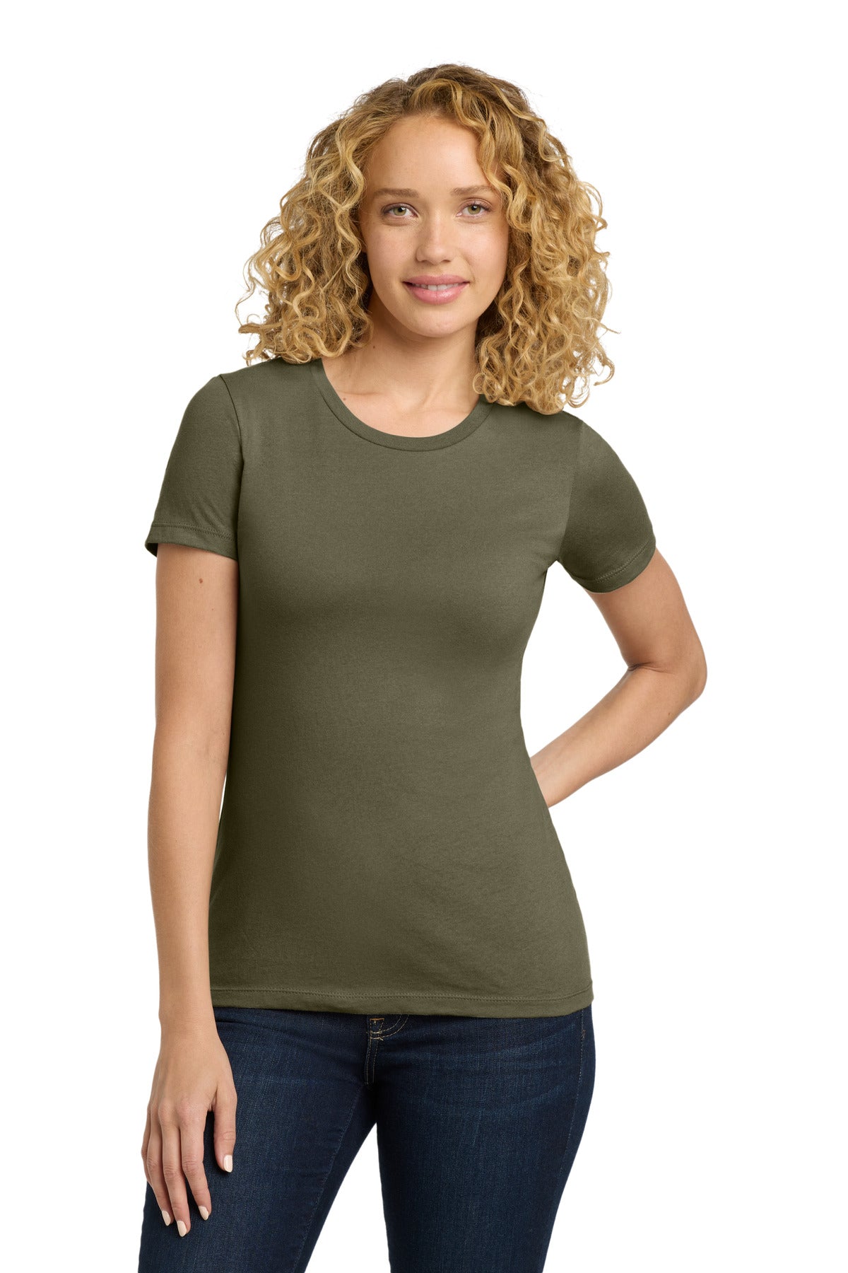 Next Level Apparel Women's Cotton Tee - Light Olive