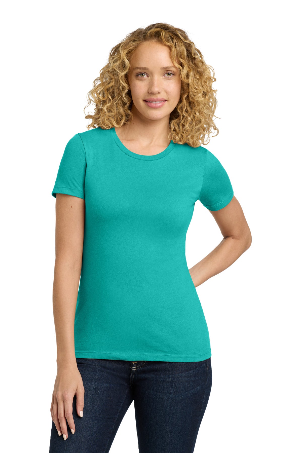 Next Level Apparel Women's Cotton Tee - Tahiti Blue