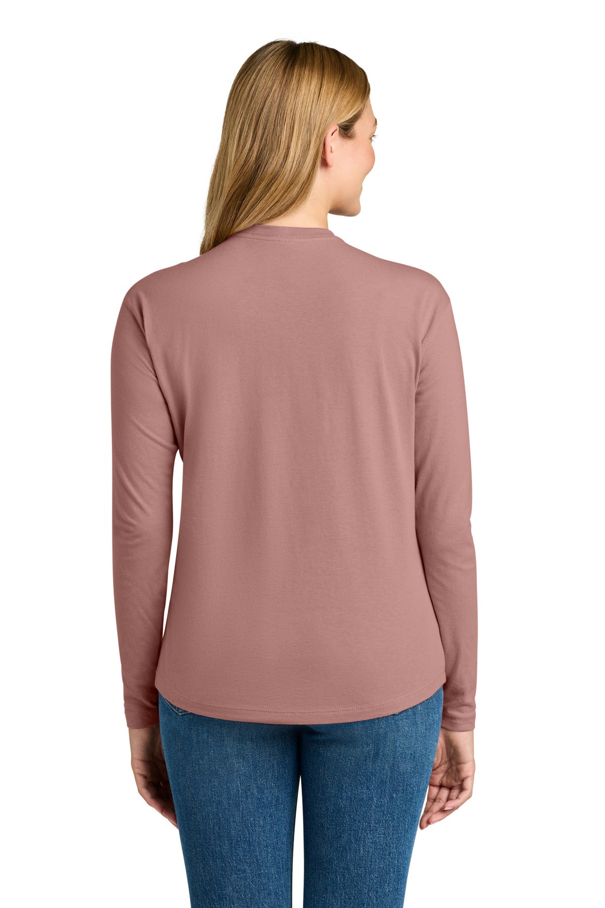 Next Level Apparel Women's Cotton Relaxed Long Sleeve Tee - Desert Pink