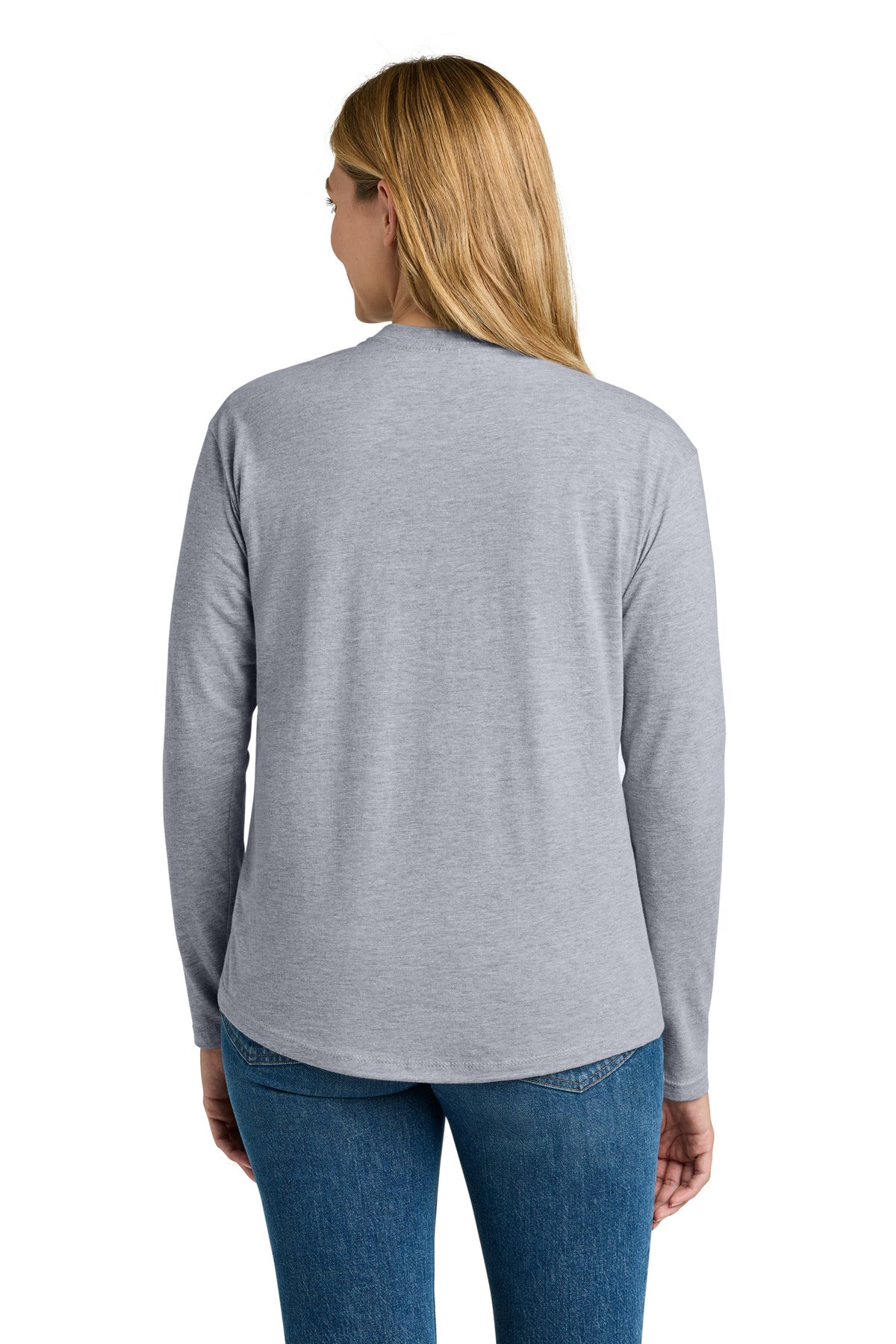 Next Level Apparel Women's Cotton Relaxed Long Sleeve Tee - Heather Gray