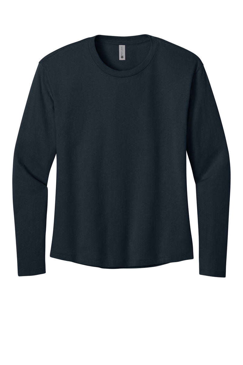Next Level Apparel Women's Cotton Relaxed Long Sleeve Tee - Midnight Navy