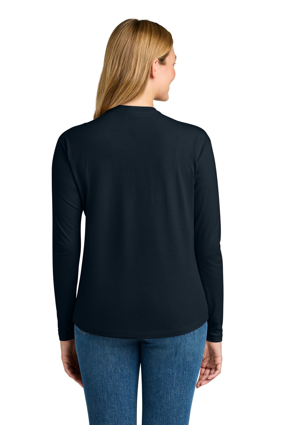 Next Level Apparel Women's Cotton Relaxed Long Sleeve Tee - Midnight Navy