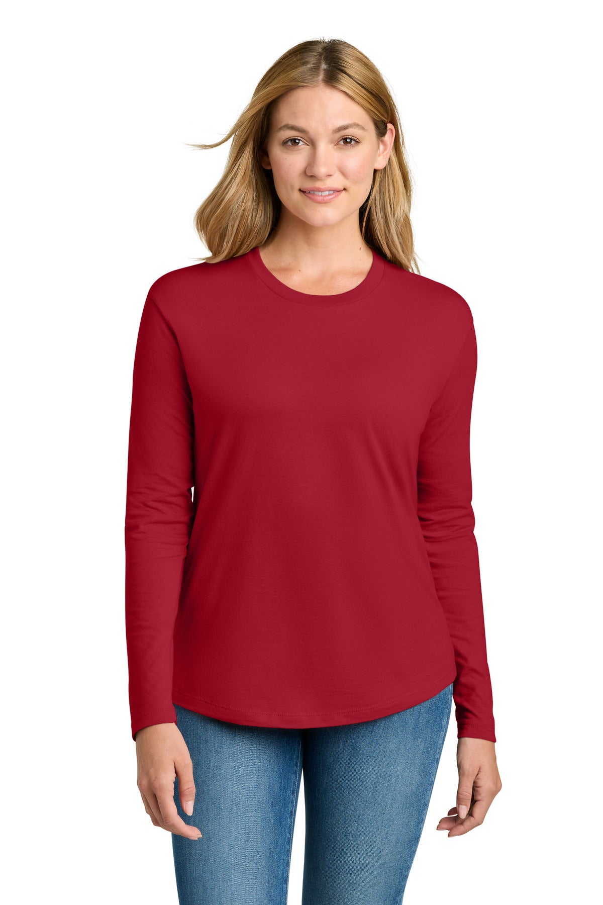 Next Level Apparel Women's Cotton Relaxed Long Sleeve Tee - Red