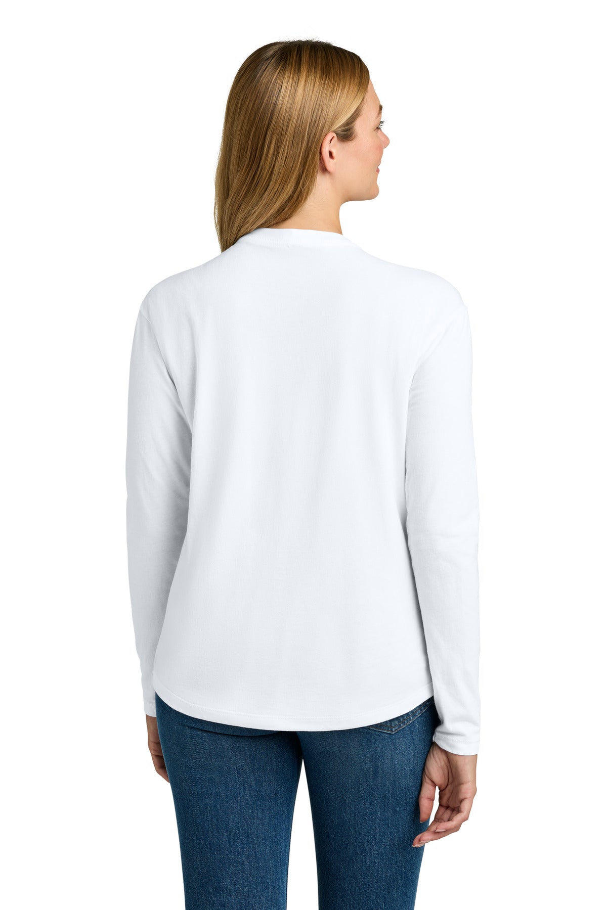 Next Level Apparel Women's Cotton Relaxed Long Sleeve Tee - White