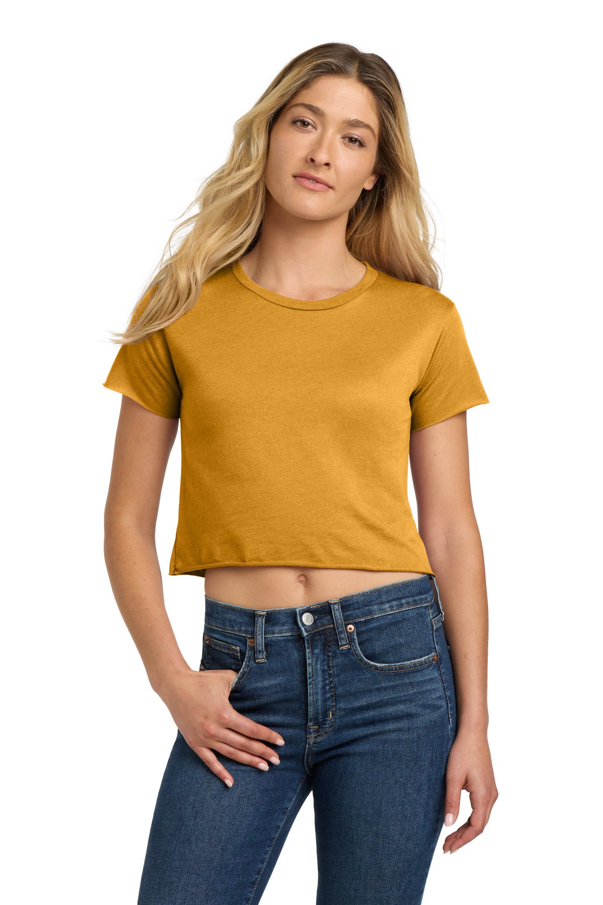 Next Level Apparel  Women's Festival Cali Crop Tee - Antique Gold