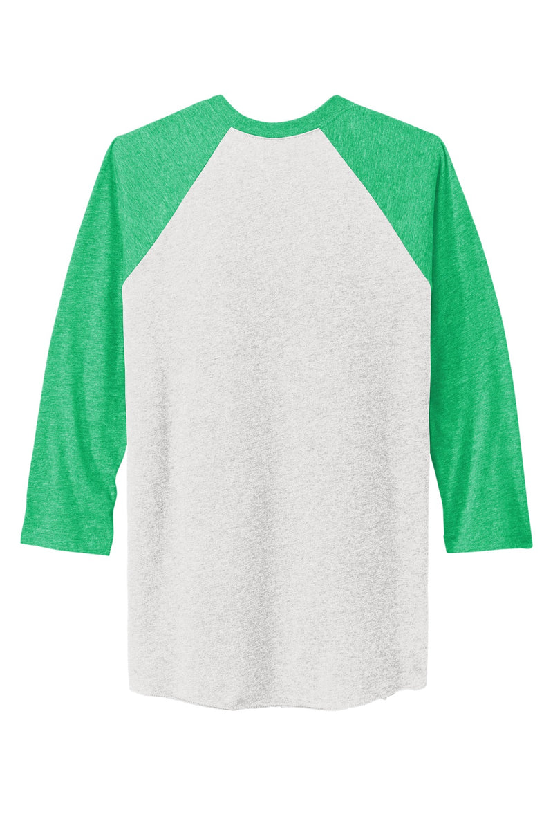Next Level Apparel   Adult Tri-Blend 3/4-Sleeve Raglan Tee - Envy/ Hthr White