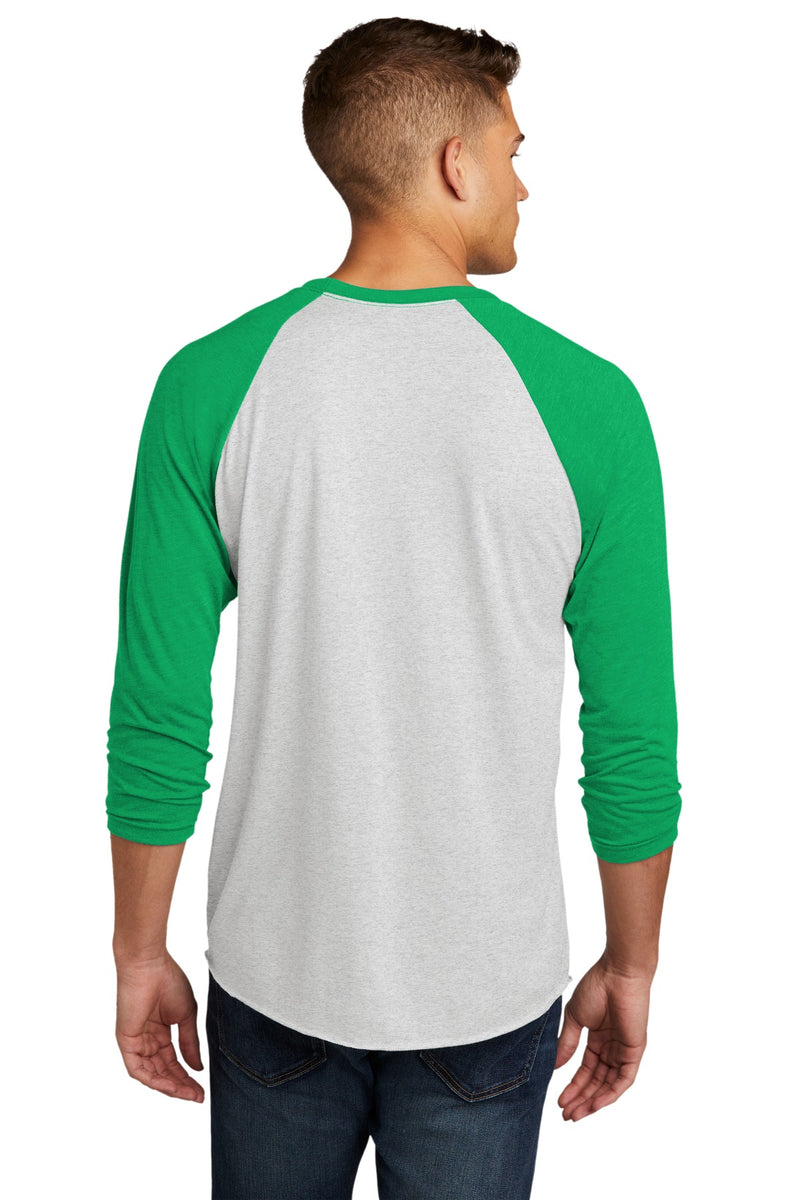 Next Level Apparel   Adult Tri-Blend 3/4-Sleeve Raglan Tee - Envy/ Hthr White