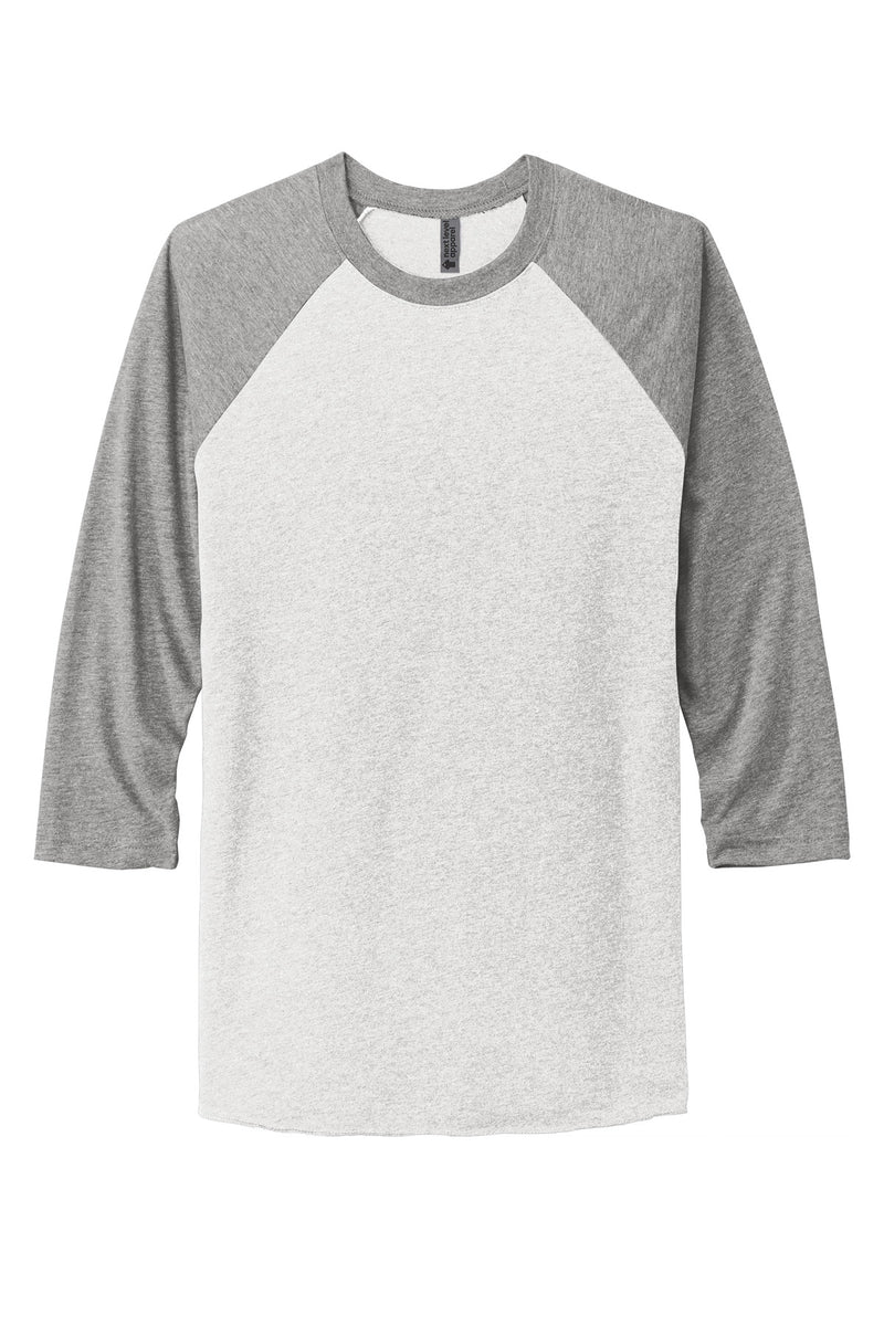 Next Level Apparel   Adult Tri-Blend 3/4-Sleeve Raglan Tee - Prem Hthr/ Hthr White