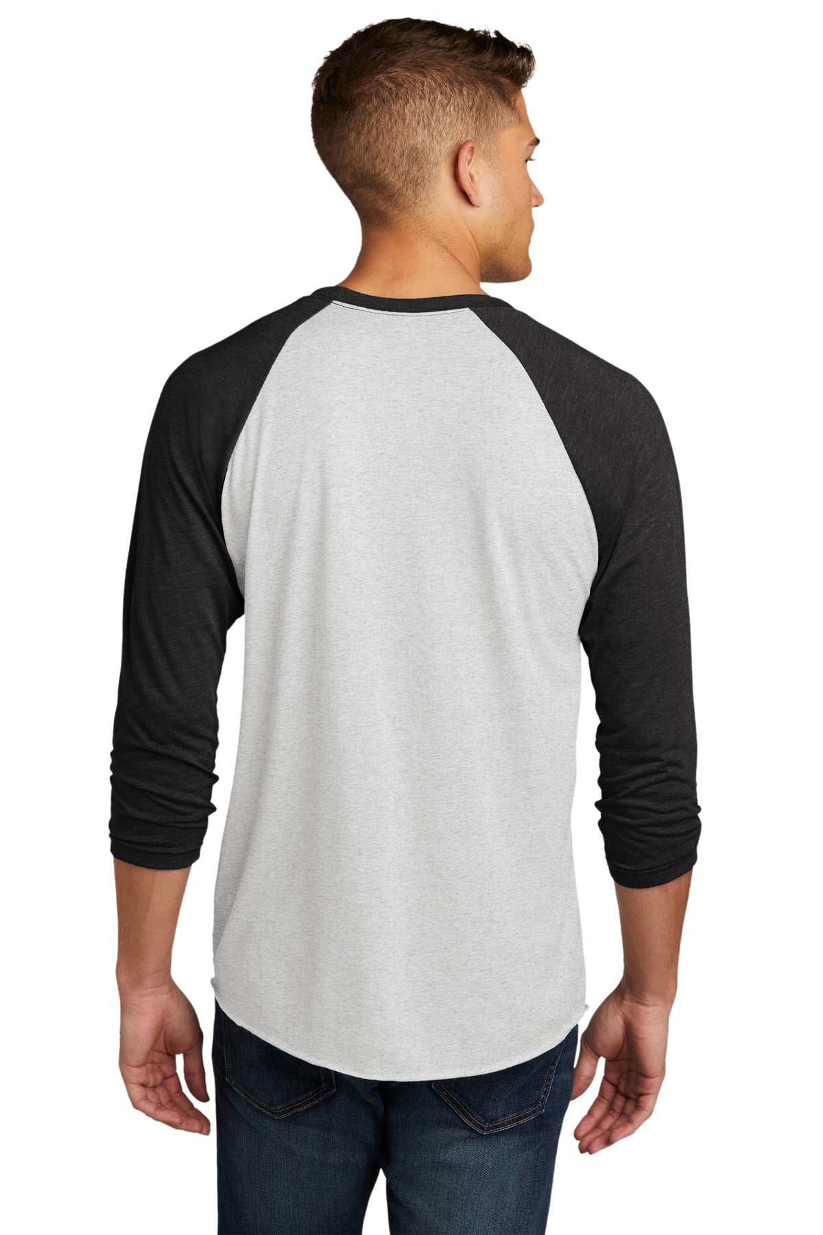 Next Level Apparel   Adult Tri-Blend 3/4-Sleeve Raglan Tee - VTG Black/ Hthr White