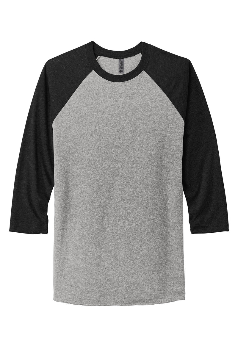 Next Level Apparel   Adult Tri-Blend 3/4-Sleeve Raglan Tee - VTG Black/ Prem Hthr