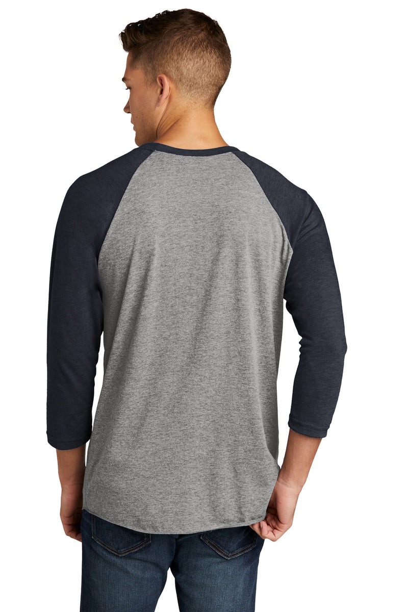 Next Level Apparel   Adult Tri-Blend 3/4-Sleeve Raglan Tee - VTG Navy/ Prem Hthr