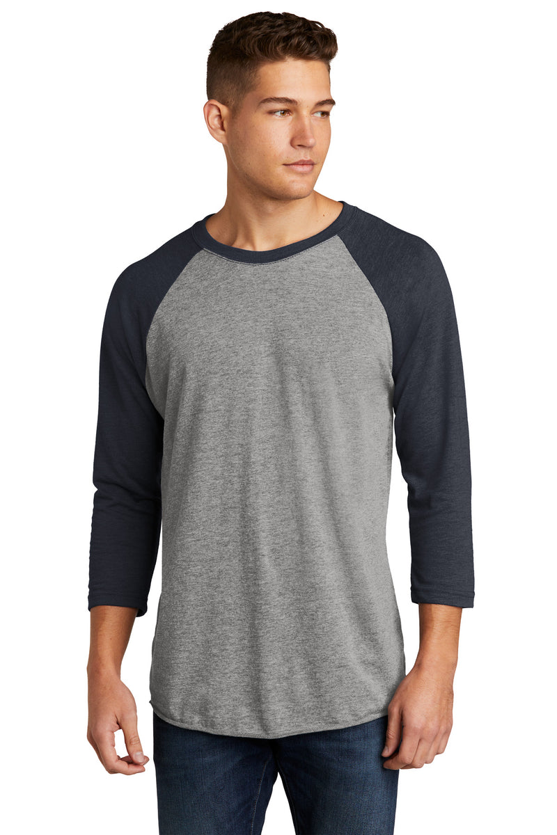 Next Level Apparel   Adult Tri-Blend 3/4-Sleeve Raglan Tee - VTG Navy/ Prem Hthr