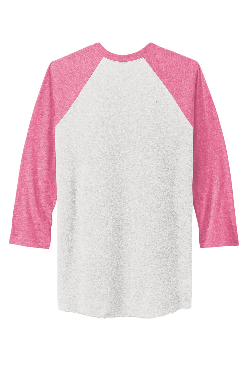 Next Level Apparel   Adult Tri-Blend 3/4-Sleeve Raglan Tee - VTG Pink/ Hthr White