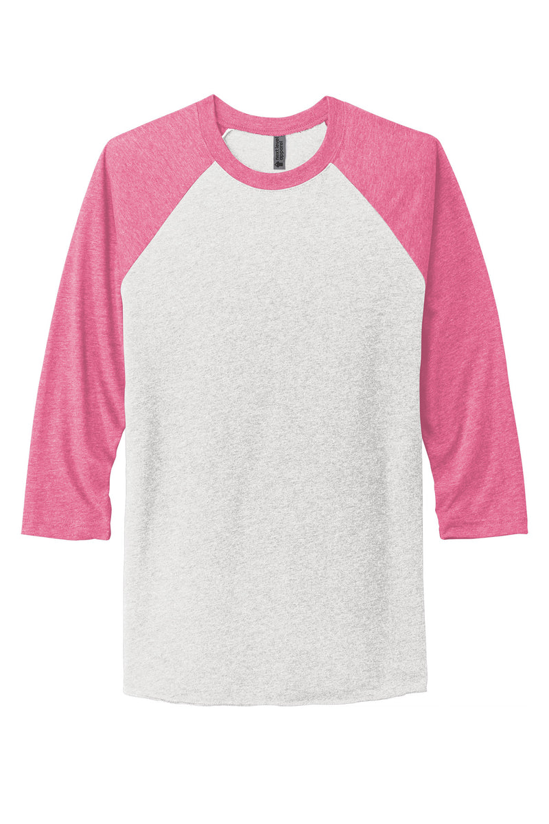 Next Level Apparel   Adult Tri-Blend 3/4-Sleeve Raglan Tee - VTG Pink/ Hthr White