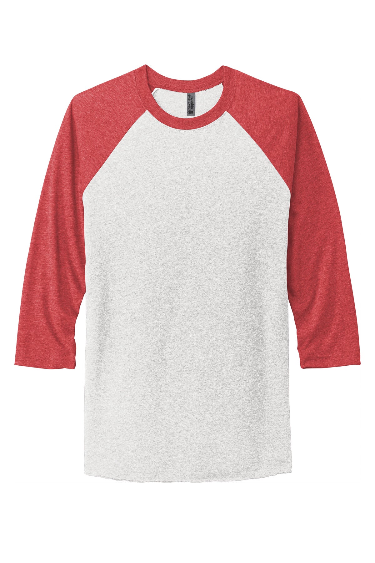 Next Level Apparel   Adult Tri-Blend 3/4-Sleeve Raglan Tee - VTG Red/ Hthr White