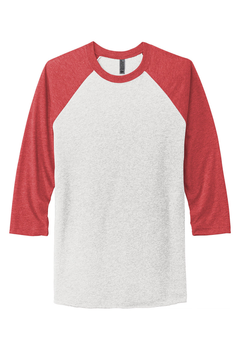 Next Level Apparel   Adult Tri-Blend 3/4-Sleeve Raglan Tee - VTG Red/ Hthr White