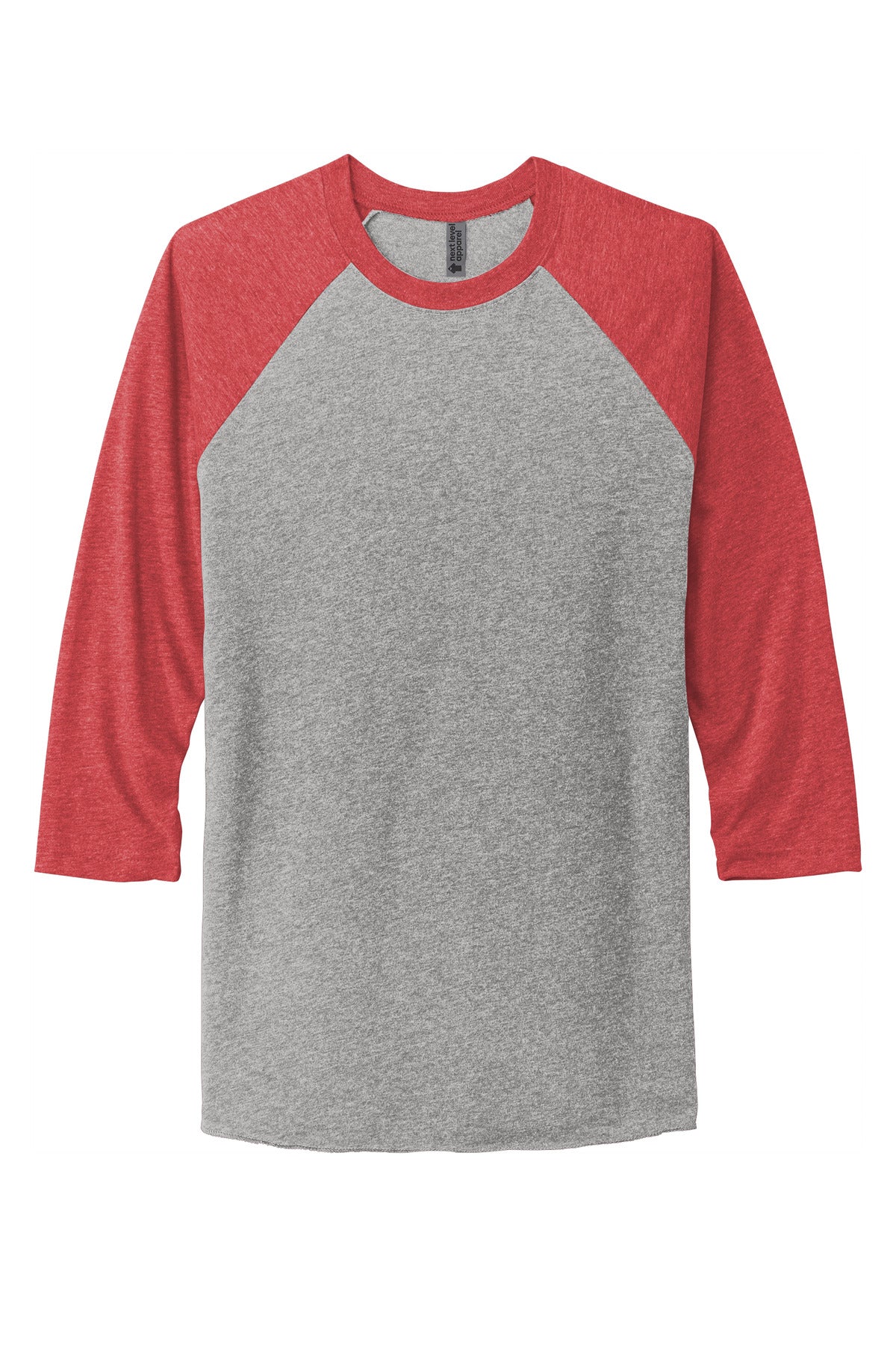 Next Level Apparel   Adult Tri-Blend 3/4-Sleeve Raglan Tee - VTG Red/ Prem Hthr