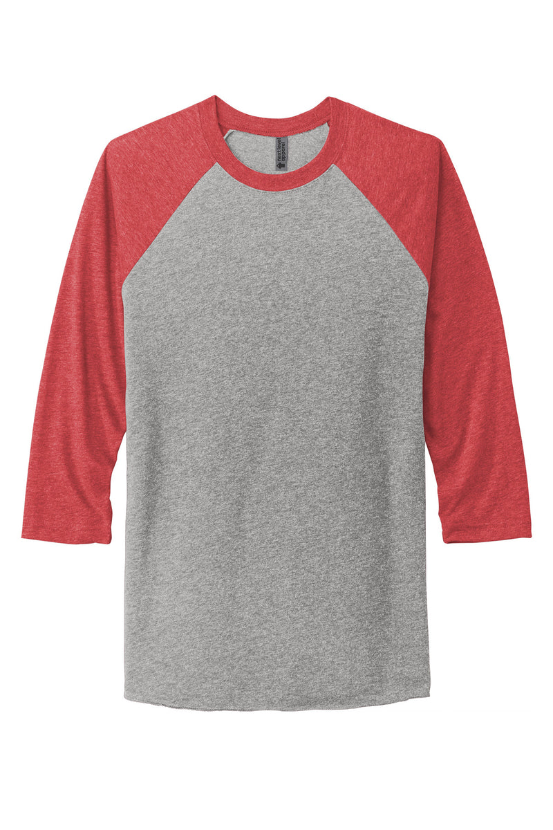 Next Level Apparel   Adult Tri-Blend 3/4-Sleeve Raglan Tee - VTG Red/ Prem Hthr
