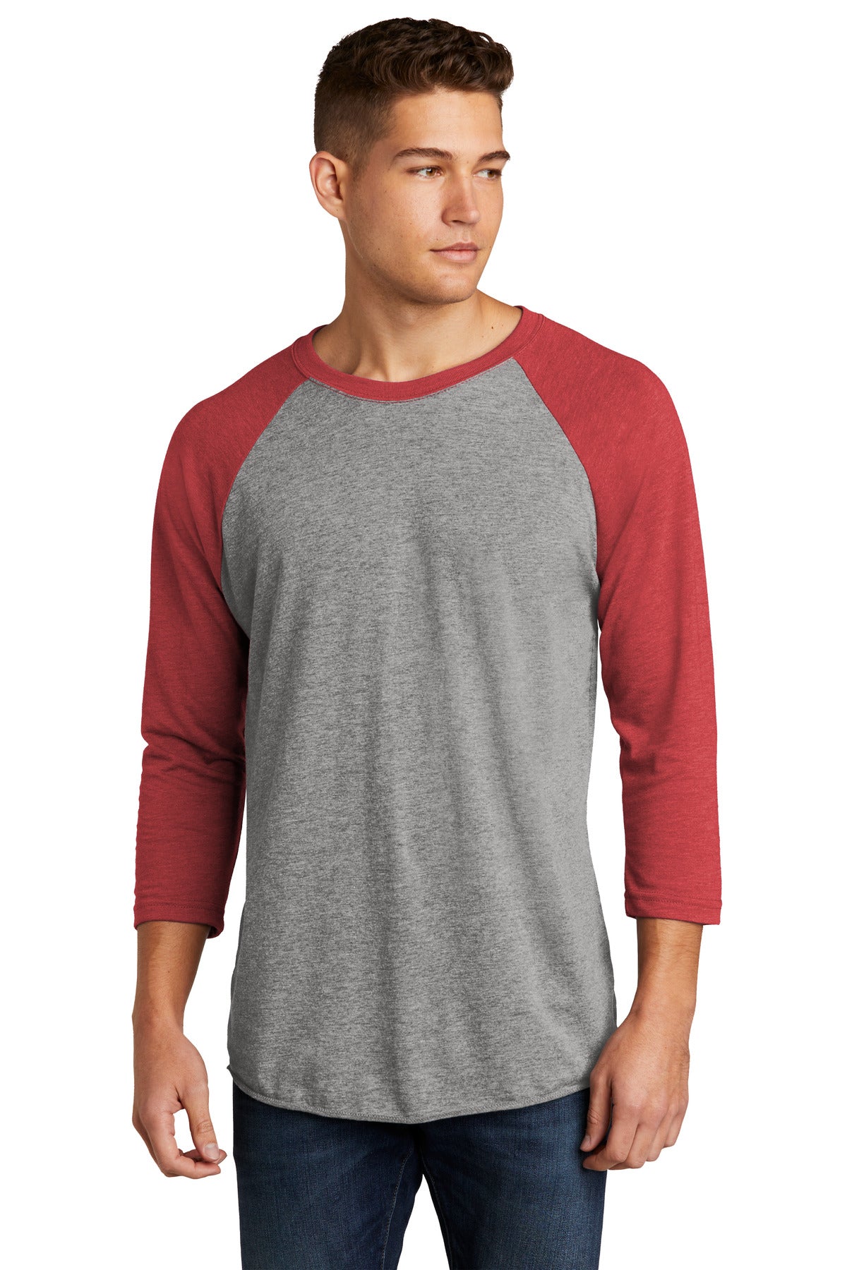 Next Level Apparel   Adult Tri-Blend 3/4-Sleeve Raglan Tee - VTG Red/ Prem Hthr