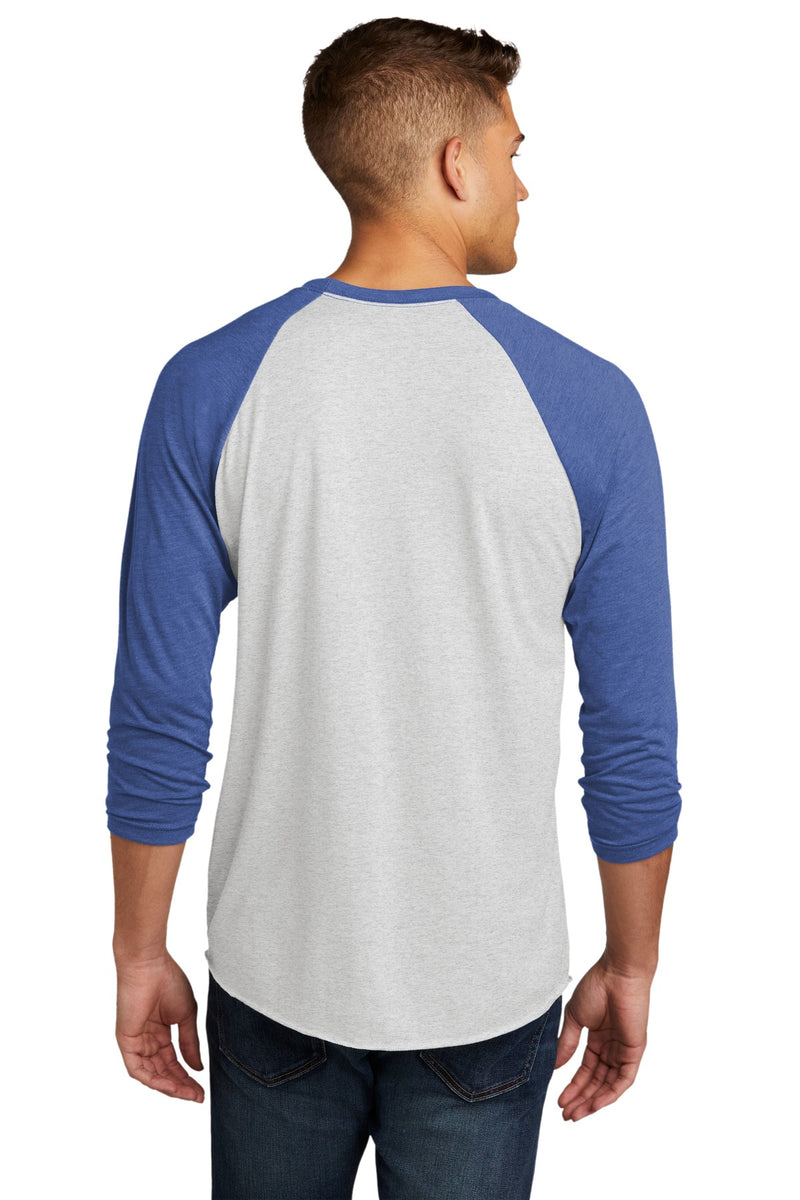 Next Level Apparel   Adult Tri-Blend 3/4-Sleeve Raglan Tee - VTG Royal/ Hthr White